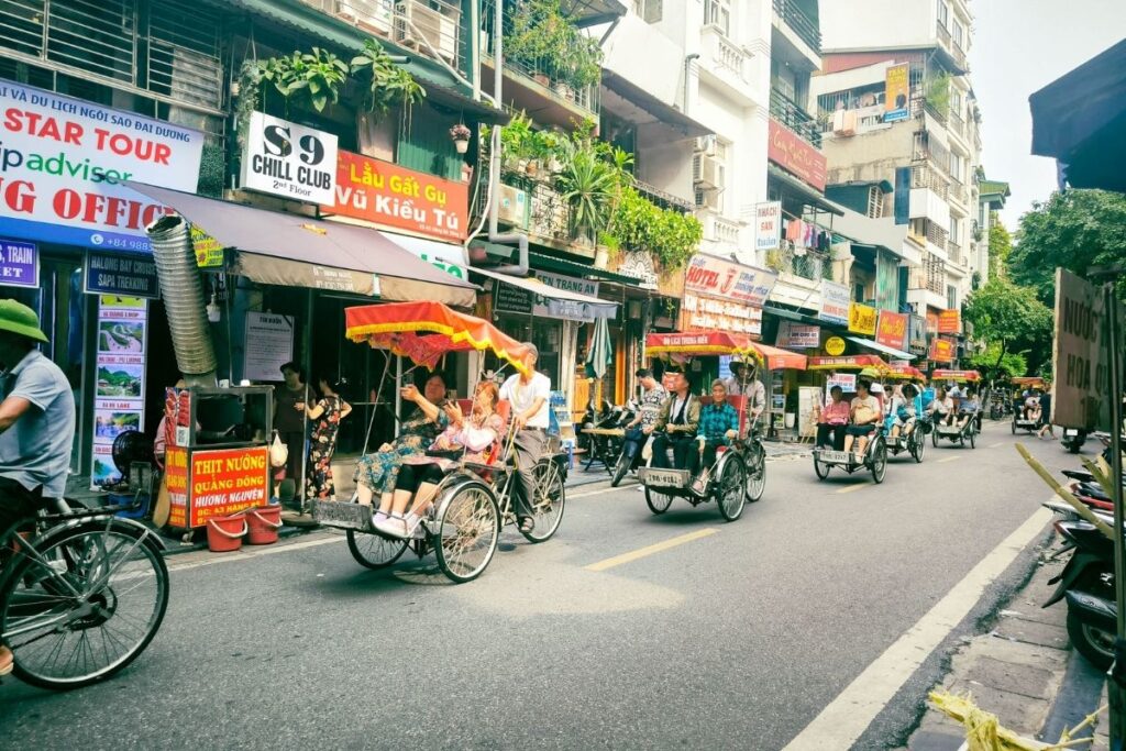 Cyclo riding in Hanoi Old Quarter, Hanoi